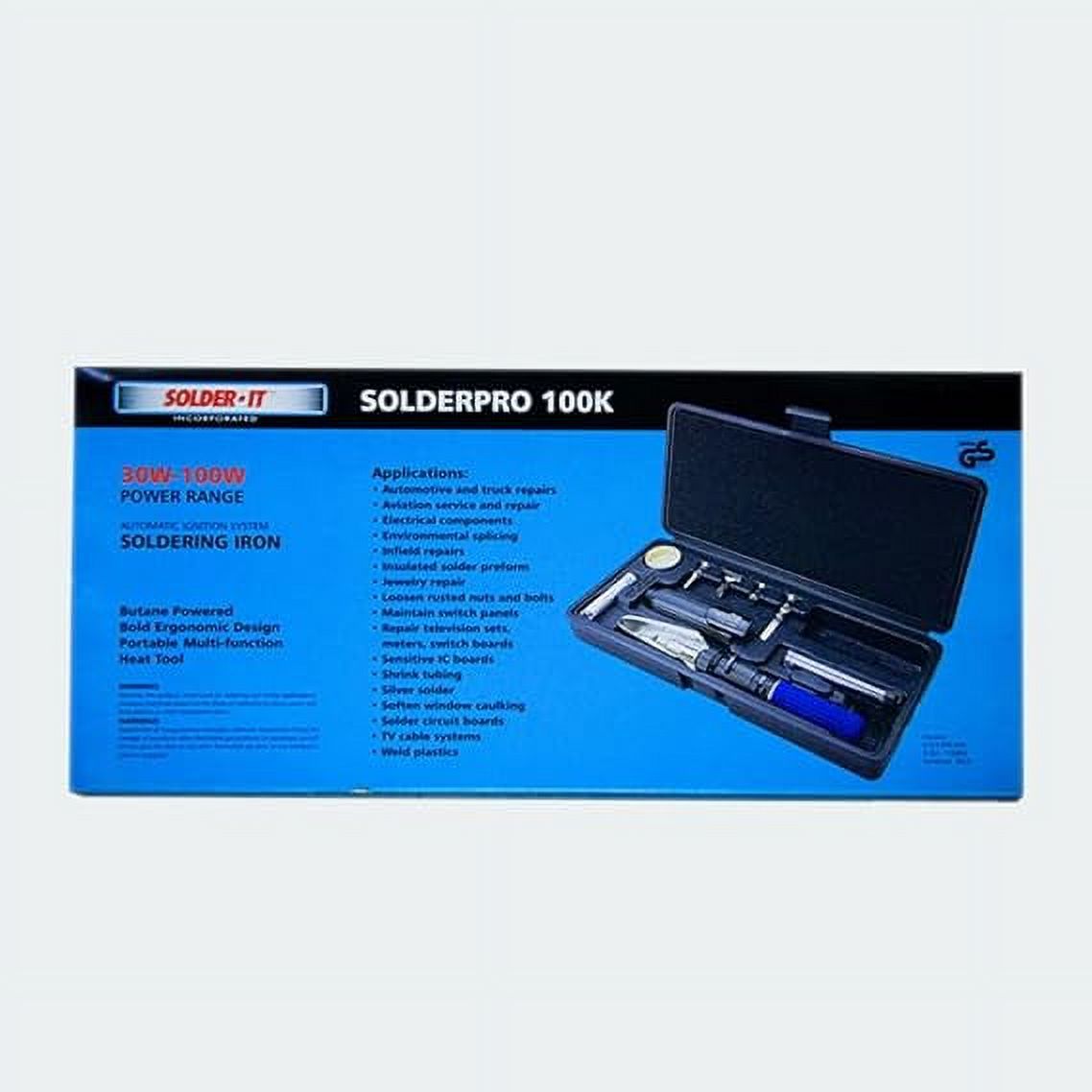 Solder-It SolderPro 100 Soldering Iron Kit (PRO-100K) | Multi-Function Butane Heat Tool with Tips and Case | Cordless and Portable Soldering Gun | Home Improvement Tools and Soldering Kit Essential