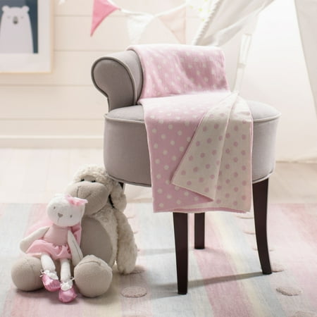 UPC: 0889048687219 | SAFAVIEH Dottie Polka Dots Cotton 32 x 40 Baby Throw Pink/White