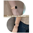 thumbnail image 4 of Wearlizer Leather Bands Compatible with Apple Watch Band 38mm 40mm 41mm 42mm 44mm 45mm 49mm(Ultra) Women, Double-Row Design with Rivets Decoration Stylish Strap for iWatch Series 8 SE 7 6 5 4 3, 4 of 6