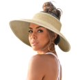 thumbnail image 1 of Sombrero con visera solar FURTALK para mujer, paja, ala ancha, plegable, 1 of 7