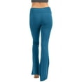 thumbnail image 2 of Womens Solid Foldover Lounge Flared Cotton Yoga Pants, 2 of 4