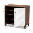 thumbnail image 2 of Coolidge Modern and Contemporary White and Walnut Finished 4-Shelf Wood Shoe Storage Cabinet, 2 of 6