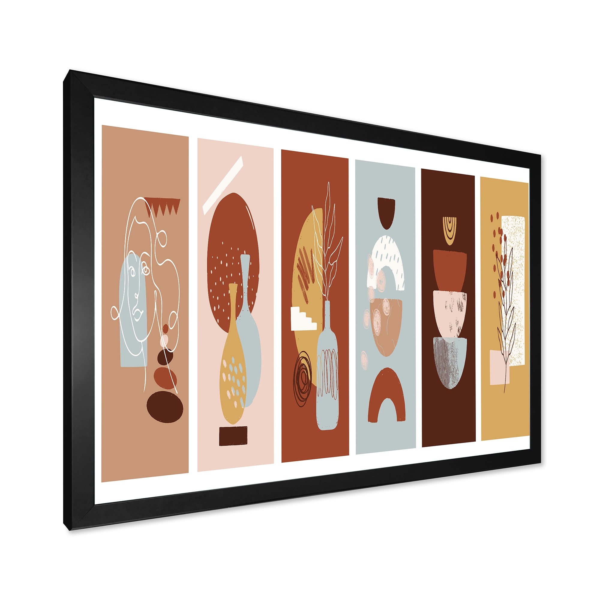 Designart 'Compostion Minimalistic of Organic Shapes V' Modern Framed Art Print