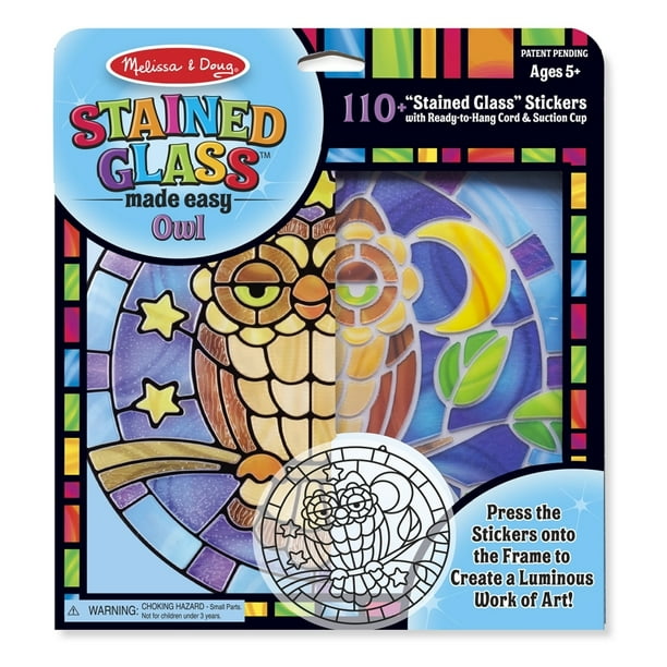 Melissa & Doug Stained Glass Made Easy Craft Kit Owl 110+ Stickers
