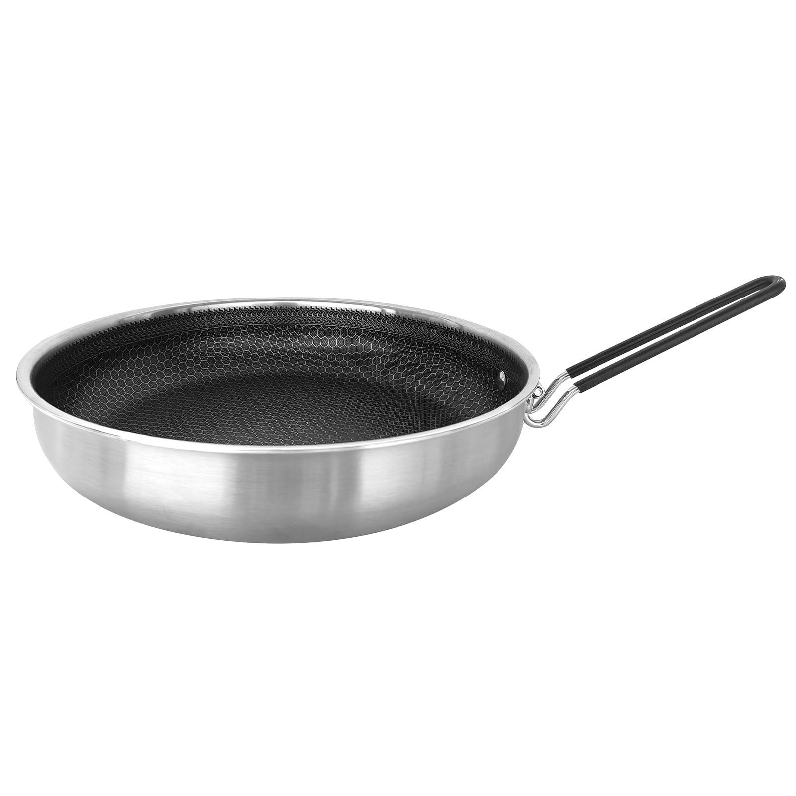Sorven camping pans for gas stove Non Stick Camping Frying Pan Foldable Handle Universal for Gas Electric Induction Ceramic Stoves 26cm 28cm Options Stainless Steel