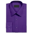 thumbnail image 2 of Men's Dress Shirt Long Sleeve Regular Fit Button Up Pocket Solid Standard Cuff Purple, 2 of 2