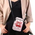 thumbnail image 4 of HELLHERO Heart-Shaped Cherry Pattern Adjustable Crossbody Bag with Double Zipper Shoulder Bag Trendy Polyester, 4 of 7