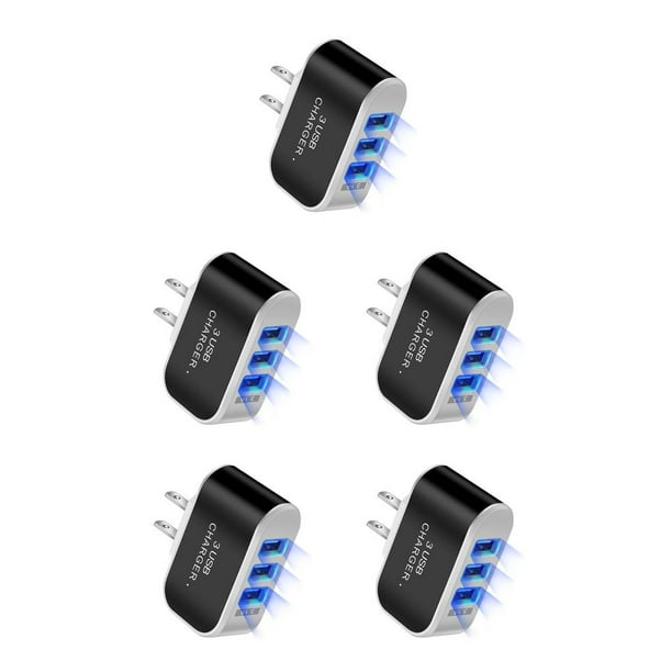 Sidaley Enchufe de EE. UU. de teléfono USB 3 puertos LED 110V Adaptador de carga de tableta Protección de circuito de viaje Bloque de oficina Type2 NO2