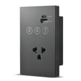 thumbnail image 1 of Mistaha Smart WiFi Wall Light Switch Outlet Combo with Type-C/USB/US Plug, 2 Way Switch, Touch Control, Timer, 2.4G Remote Control, Glass Panel - Black US 2 Gang, 1 of 6