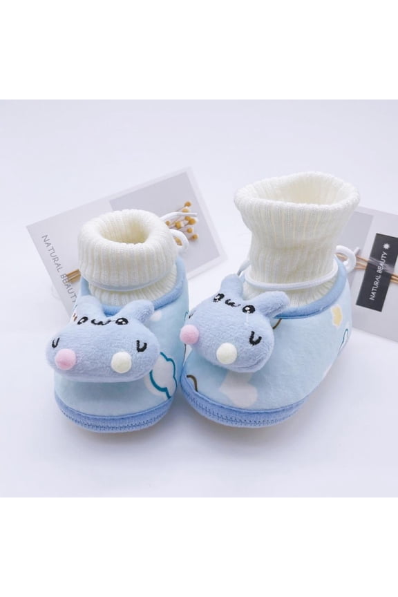 Winter Warm Newborn Toddler Boots First Walkers Baby Girls Boys Shoes Fashion Bows Soft Sole Snow Non-slip Crib Booties 0-18M