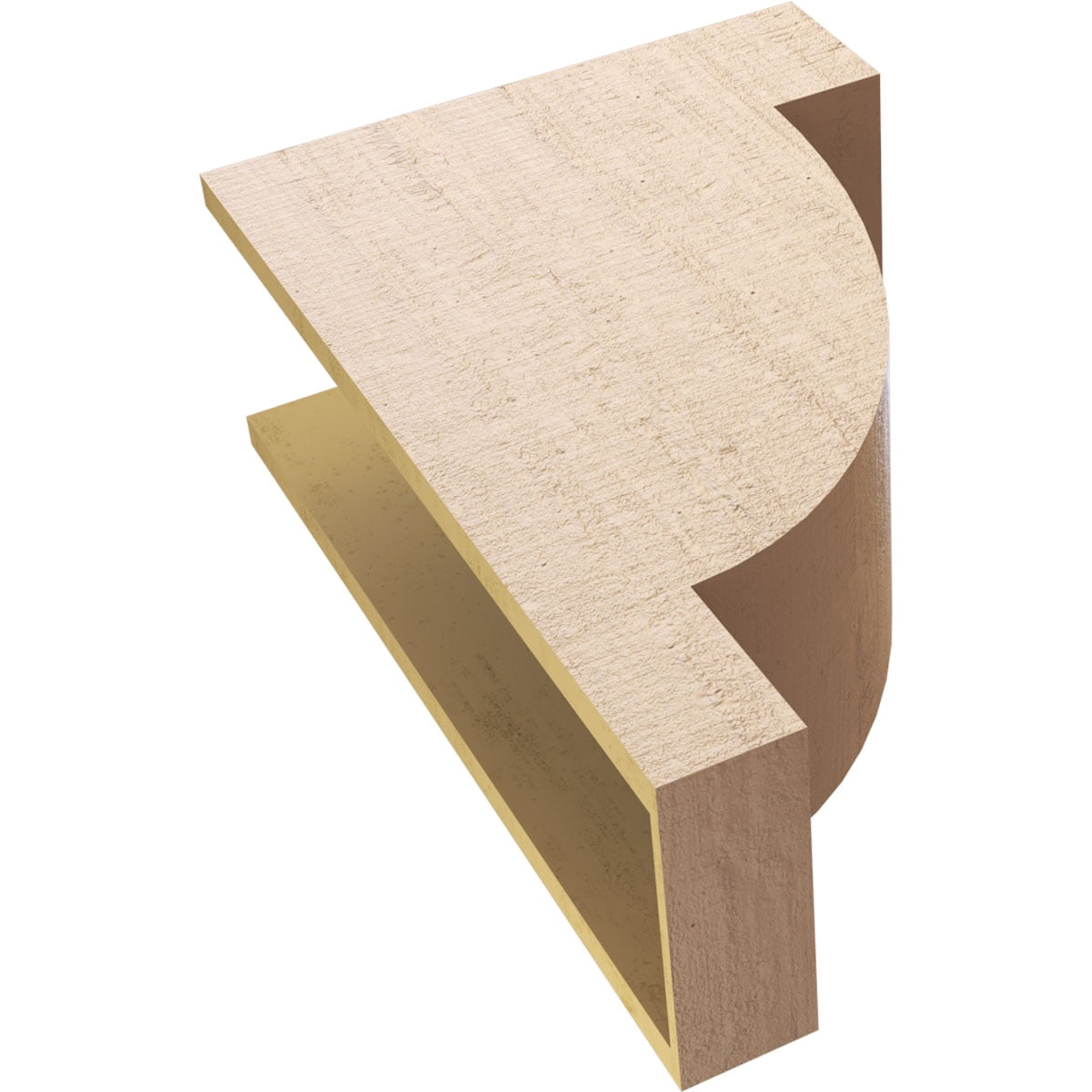 9"W x 18"D x 27"H Classic Alpine Rough Cedar Woodgrain TimberThane Corbel, Primed Tan