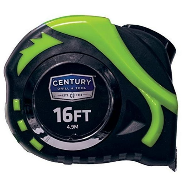 Century Drill & Tool 72818 Tape Measure High Visibility, 16 ft. x 0.75 in.
