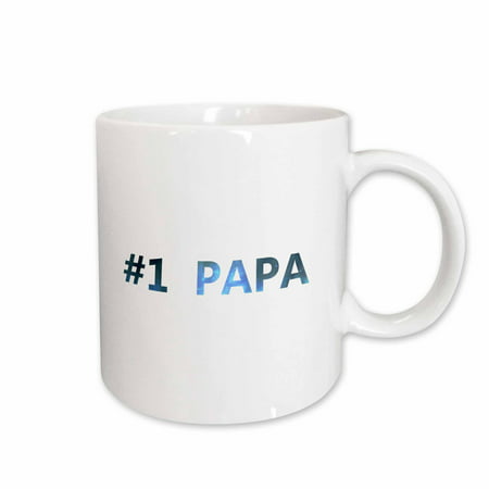 3dRose #1 Papa - Number One Best Greatest Papa - Blue space texture text - good dad gifts for Fathers Day, Ceramic Mug,