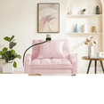 thumbnail image 2 of 3 in 1 Futon Sleeper Chair Bed with USB Port Ashtray And Swivel Phone Holder,Convertible Pull Out Sleeper Sofa Chair for Living Room 
Pink, 2 of 7
