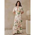 thumbnail image 6 of Floral Print Wrap Maxi Dress With Ruffle Hem In Pink, 6 of 8