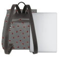 thumbnail image 3 of Balery Ladybugs on Black and White Striped Mochila de Cuero para Mujeres, Gran Capacidad, Bolsa de Viaje Multifuncional, Mochila de Cuero y Bolsa de Hombro para Mujeres, 3 of 4