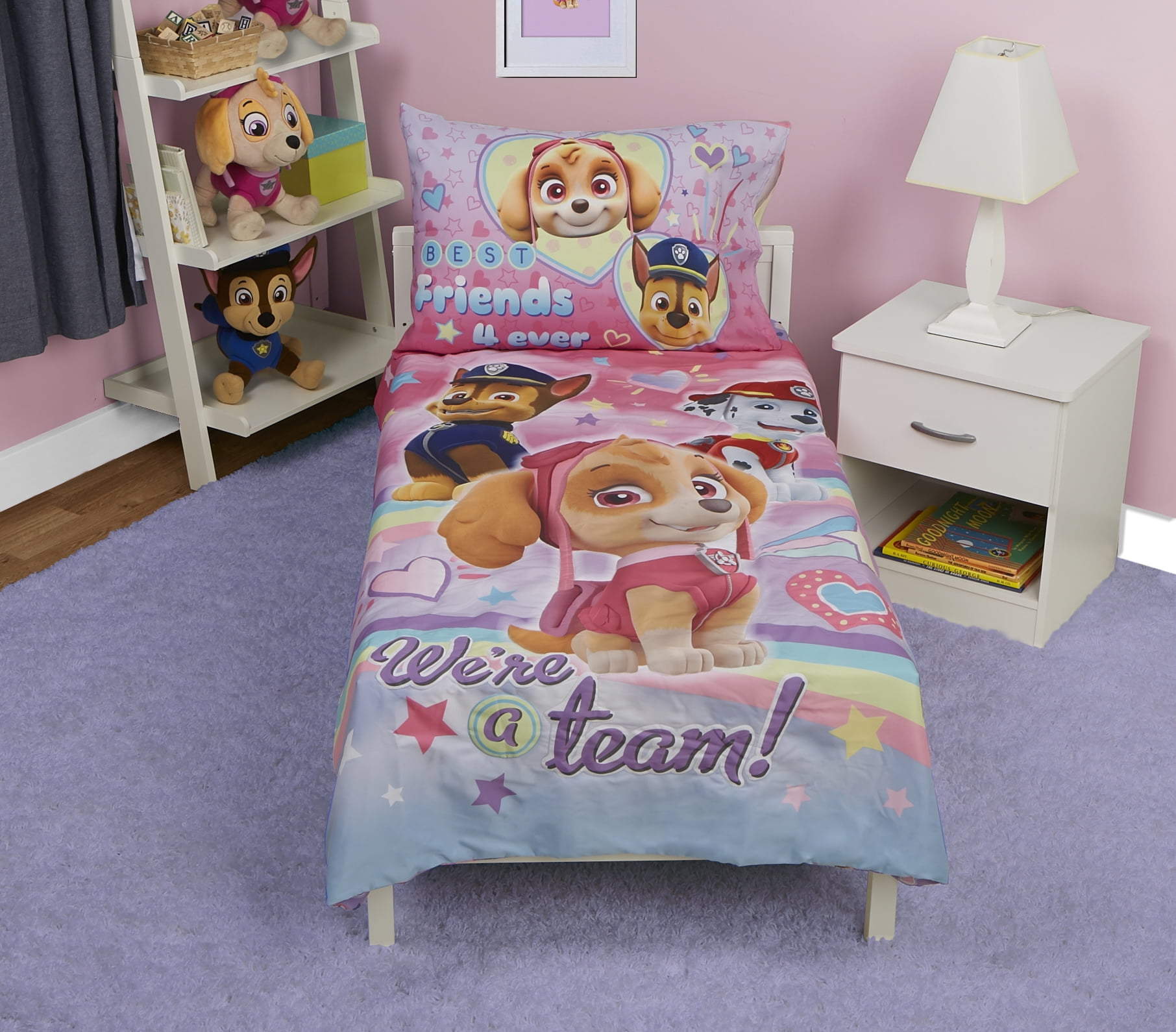 PAW Patrol 4-Piece Skye Toddler Bedding Set, 'We Are a Team'