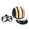 thumbnail image 3 of Motocicleta Scooter abierto mitad cuero casco con Visor UV gafas Retro estilo Vintage 54-6 Irfora Gafas de protección, 3 of 7