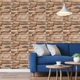 thumbnail image 5 of Soimiss 10Pcs Sticky Tiles For Bathroom Faux Brick Wallpaper Light Brown XPE Foaming Wall Decoration For Homeowners, 5 of 8