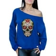 thumbnail image 1 of Awkward Styles Women's Sugar Skull Roses Graphic Off Shoulder Tops Oversized Sweatshirt Floral Skull Day of Dead, 1 of 4