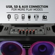 Dolphin SP-2600RBT Boombox Speaker with Mic Input & Sound-Activated Light, Bluetooth & USB, Play Music Anywhere