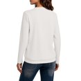 thumbnail image 5 of Lixiuxyad Women Long Sleeve Open Front Cardigan Knit Button Up Cardigan with Pockets Fall Outfits,White, 5 of 6