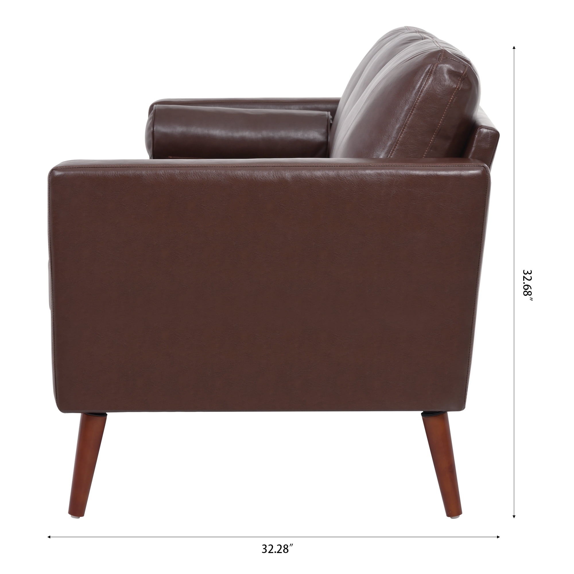YYAo Extra Deep Filled Sofa, Upholstered Futon with Armrests and Legs for Living Room, Apartment, Brown YYAo Extra Deep Filled Sofa, Upholstered Futon with Armrests and Legs for Living Room, Apartment, Brown