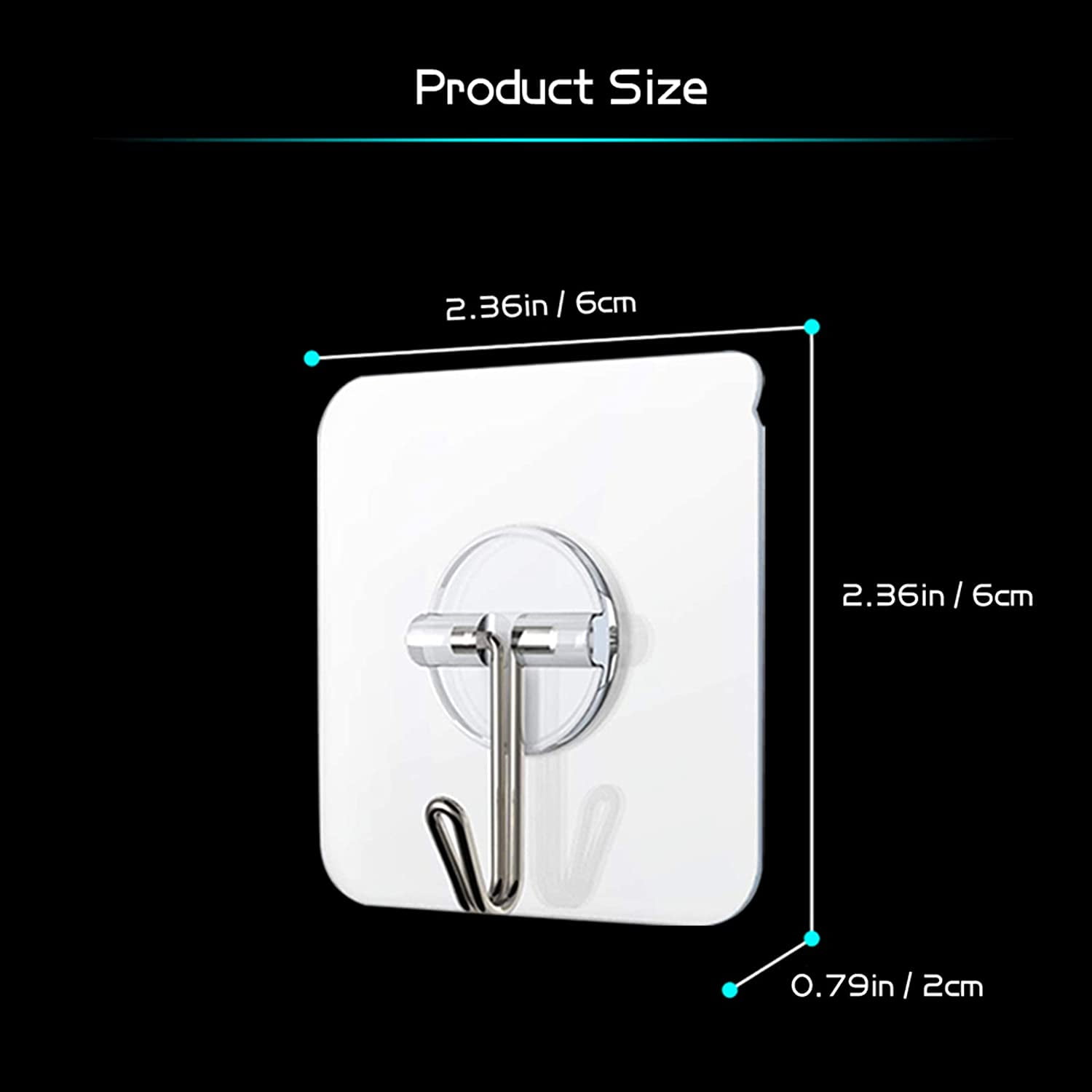 Wall Hangers Without Nails No Damage Wall Hangers 13lbs Max Utility Adhesive Hooks Clear Heavy Duty Waterproof Reusable Seamless 180 Degree Rotating Damage Free 2.36 6cm Dot 12 Pcs Walmart