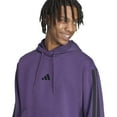 thumbnail image 4 of Men's adidas Essentials Fleece 3-Stripes Hoodie Color: Black Size: L, 4 of 4
