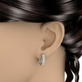 thumbnail image 3 of 1 Carat Channel Set Diamond Women's Hoop Earrings in 10k White Gold, 3 of 4