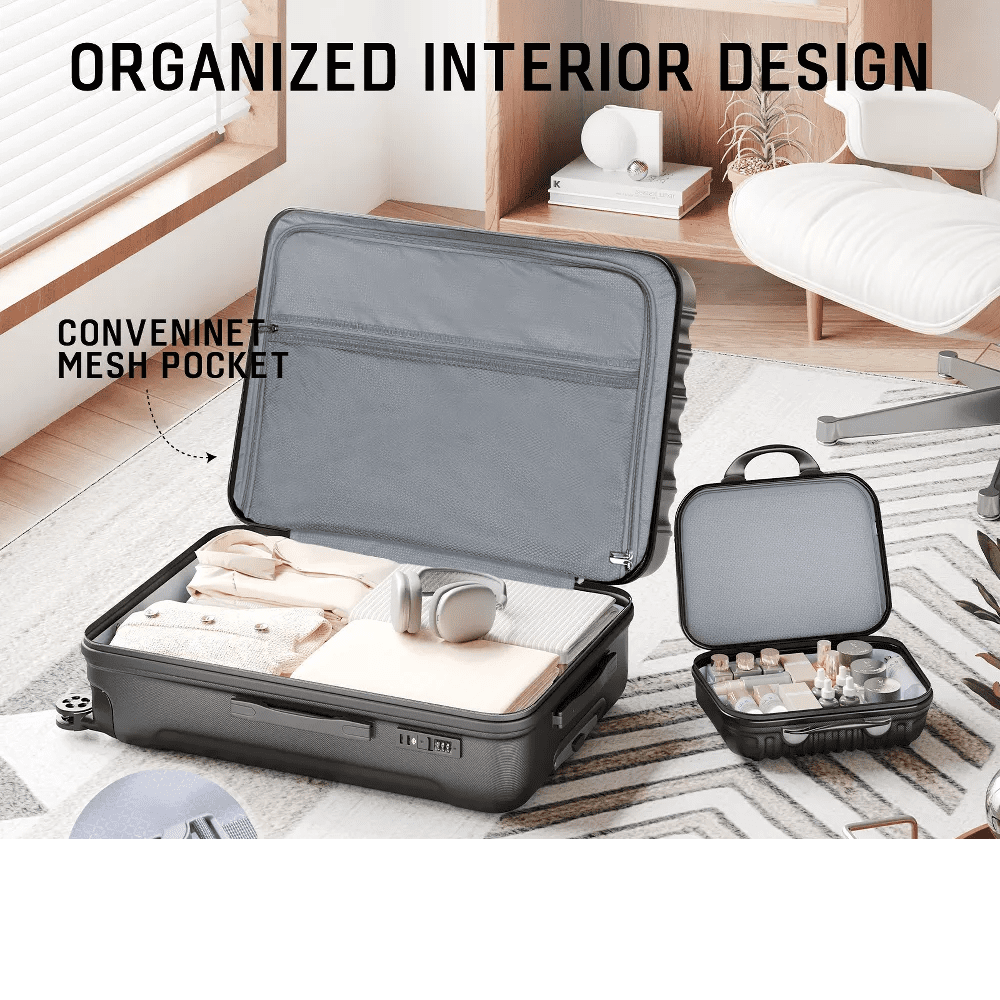 SUGIFT 4-Piece Lightweight Hardshell Spinner Luggage Set with TSA Locks