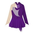 thumbnail image 6 of YONGHS Kids Girls Figure Ice Skating Dress Sequined Mesh Dance Leotard Purple 14, 6 of 7