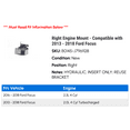 thumbnail image 2 of Right Engine Mount - Compatible with 2013 - 2018 Ford Focus 2014 2015 2016 2017, 2 of 2