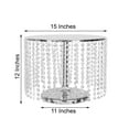 thumbnail image 3 of Efavormart 14" Round 12" Tall Metallic Silver Cake Stand, Cupcake Dessert Pedestal With Crystal Chains, 3 of 10