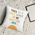 thumbnail image 5 of Inspirational Quotes Throw Pillow Cover, This is a Safe Space, Sofa Home Bed Decor Mental Health Couch Case, 18 x 18 Inches Pillowcase for Psychology Counseling Therapy Office Bedroom Living Room -03, 5 of 5