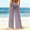 thumbnail image 4 of dazeni Women's Beach Cover Up Pants Sun Protection Wide Leg Loose Swim Bathing Suit Lightweight Coverups Palazzo Pants Summer Vaction Boho Clothes Purple Large, 4 of 7