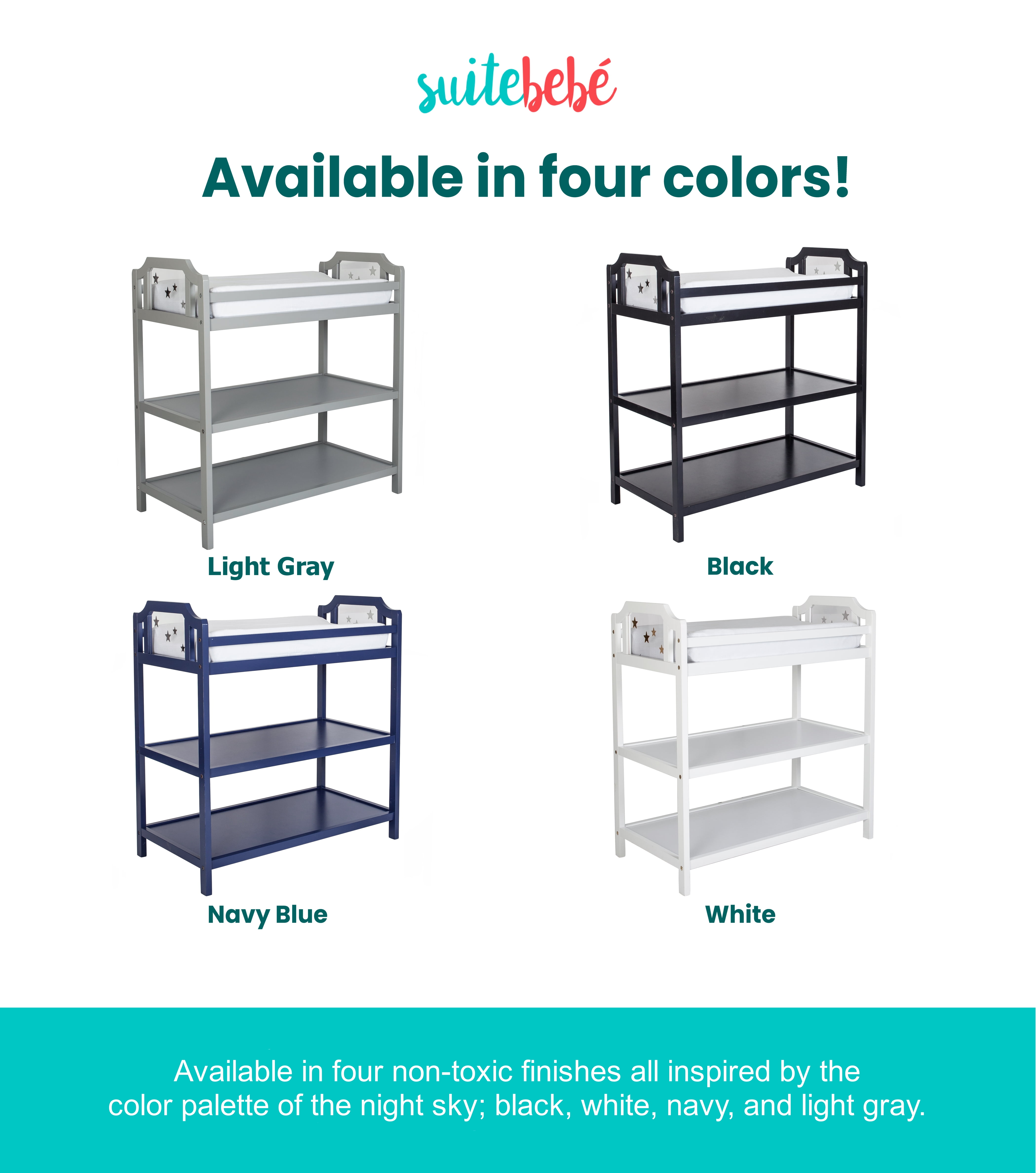 Suite Bebe Celeste Changing Table, Navy Blue Finish