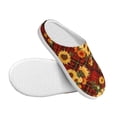 thumbnail image 3 of Goofa Red Plaid Sunflower Print Womens Mens Cotton Lightweight House Slippers , Washable Home Slippers,Indoor Comfy Bedroom Cozy Slippers-35/36, 3 of 7