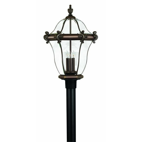 3 Light Extra Large Outdoor Post or Pier Mount Lantern Traditional-Glam Style 17 inch Wide By 26.25 inch High-Copper Bronze Finish Bailey Street Home