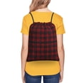 thumbnail image 7 of Black Red Tartan Pattern Drawstring Backpack Bag Water Resistant Yoga Shopping Cinch Bag Sackpack For Men Women, 7 of 7