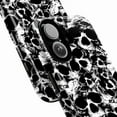 thumbnail image 3 of Black & White Skull Touch Phone Case for iPhone 16 15 14 13 12 11 Pro Plus Mini, Grunge Punk Horror Aesthetic, Dual Layer Protective Halloween Phone Cover, Gift for Goth & Alt Style Fans, 3 of 6