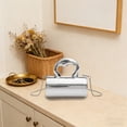 thumbnail image 6 of Rijanmt Women Handbag Metallic Texture Crossbody Tote Bag,Luxurious Clutch Purse For Ladies,Elegant Waterproof Shoulder Bag,Light Pu Purse With Sturdy Chains,For Women's Evening Parties,Silver, 6 of 6