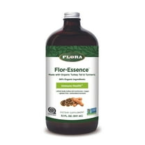 Flora Health Flor-Essence with Turkey Tail & Turmeric, Rich in Polysaccharides, 35  Phenolic Compounds with Antioxidants and Immunity Support, 32-fl. oz. Glass Bottle