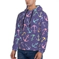 thumbnail image 2 of Hoodies for Men - Colorful anchor purple cute Long Sleeve Comfrt Men'S Fashion Hoodies & Sweatshirts, Sweatshirts for Men Hoodies Pullover Clothing Clothes with Pouch, 2 of 7