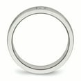 thumbnail image 6 of Stainless Steel Polished and Brushed Grooved CZ Ring, 6 of 10