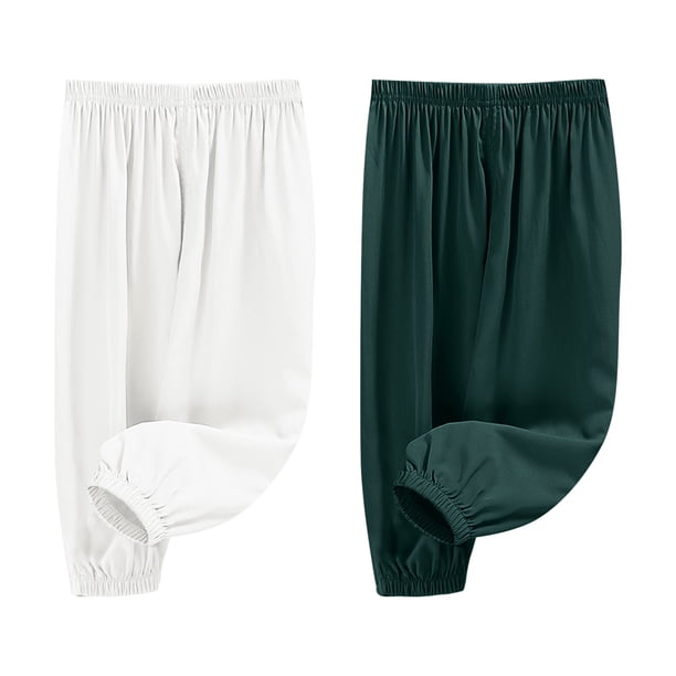 Odeerbi Pantalones de Linterna de Seda de Hielo Para Chicos 2-10 Años Pantalones de Harem Suaves Transpirables Joggers de Verano Ligeros