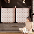 thumbnail image 5 of PiGOGI Large Heavy Duty Moving Bags for Clothes Packing Dorms College Supplies, Pink Non Woven Storage Bag 60L to 160L Foldable for Quilt Blankets, 5 of 6
