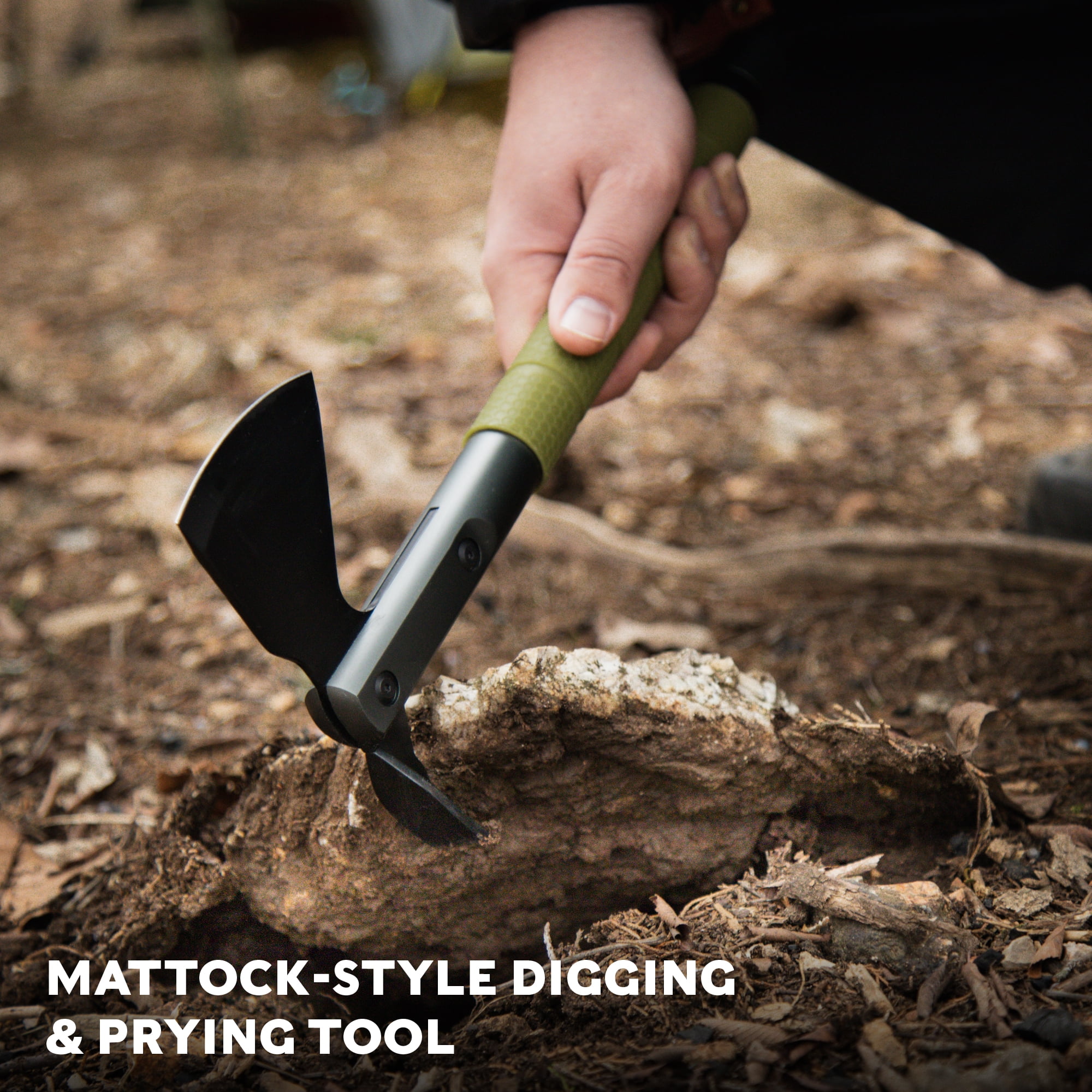 Swiss Tech Multi-Tool Hatchet with Pocket Knife, No-Slip Silicone Grip, Green, 1 Pack
