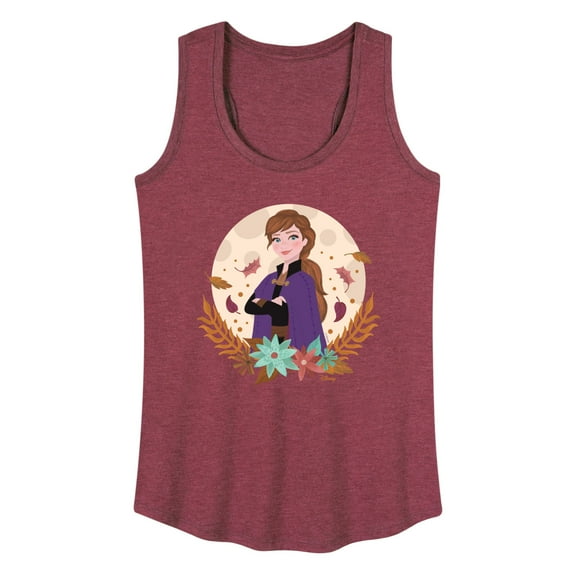 Frozen - Fall - Anna & Leaves - Women's Racerback Tank Top