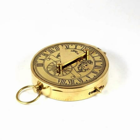 Antique Vintage Sundial Compass with Customised Logo High Quality Brass Glass Enclosed Wooden Box Perfect Christmas Gift